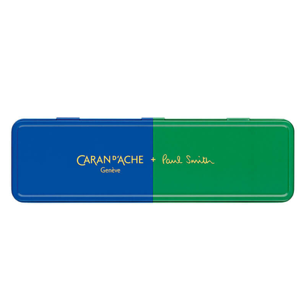 caran d ache 849 Kugelschreiber designed von Paul Smith 4 Edit in cobalt blau-emerald grün, Geschenkverpackung zu